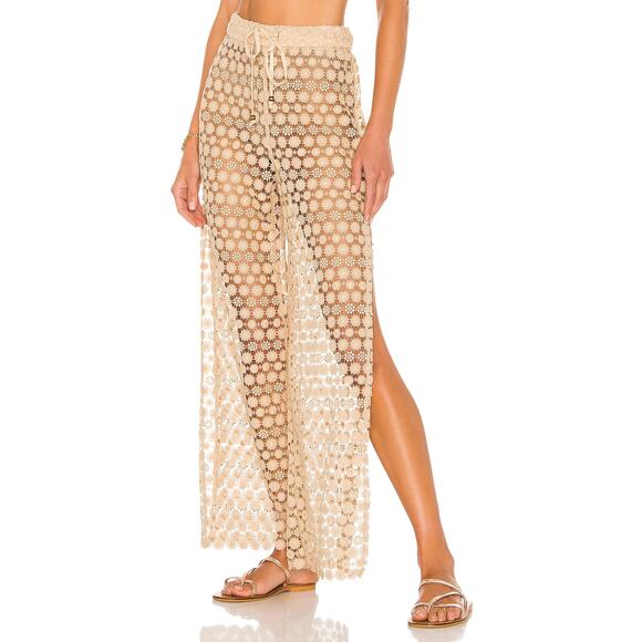 Lovers + Friends Pants - Lovers + Friends 'Chiara' Beige Poly Pant Size M